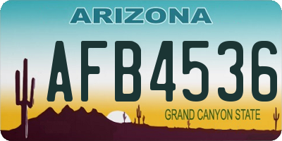 AZ license plate AFB4536