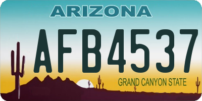 AZ license plate AFB4537