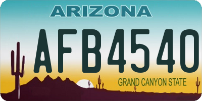AZ license plate AFB4540