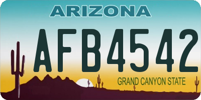 AZ license plate AFB4542