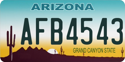 AZ license plate AFB4543