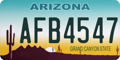 AZ license plate AFB4547