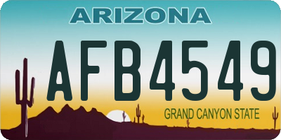 AZ license plate AFB4549