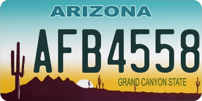 AZ license plate AFB4558