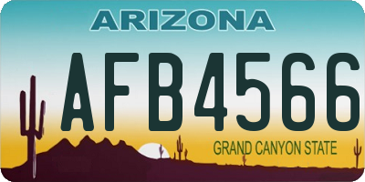 AZ license plate AFB4566