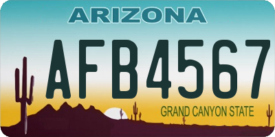 AZ license plate AFB4567