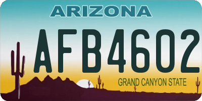 AZ license plate AFB4602