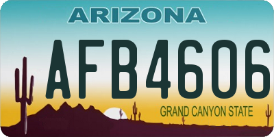 AZ license plate AFB4606