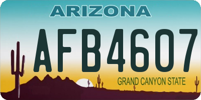 AZ license plate AFB4607