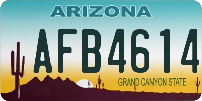 AZ license plate AFB4614