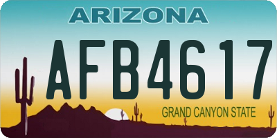 AZ license plate AFB4617