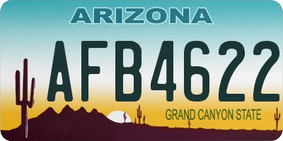 AZ license plate AFB4622