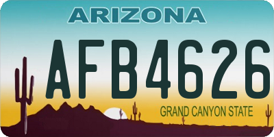 AZ license plate AFB4626
