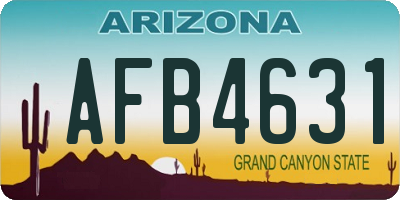 AZ license plate AFB4631