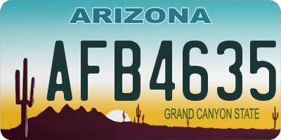 AZ license plate AFB4635