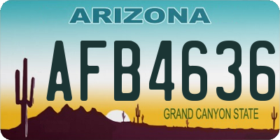 AZ license plate AFB4636