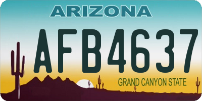 AZ license plate AFB4637