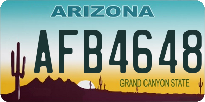 AZ license plate AFB4648