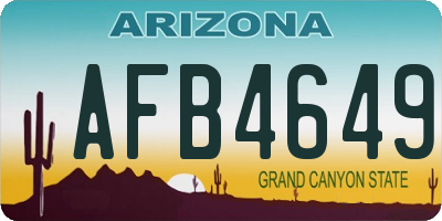AZ license plate AFB4649