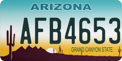 AZ license plate AFB4653