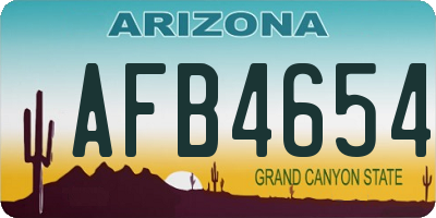 AZ license plate AFB4654