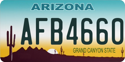 AZ license plate AFB4660