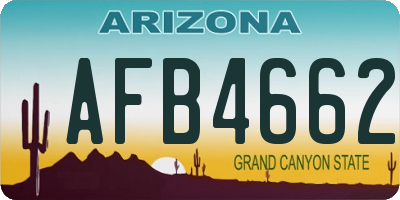 AZ license plate AFB4662