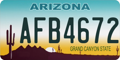 AZ license plate AFB4672