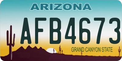AZ license plate AFB4673