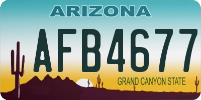 AZ license plate AFB4677