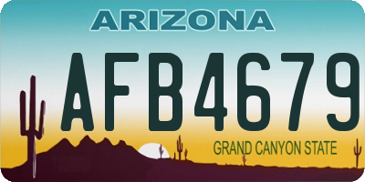 AZ license plate AFB4679