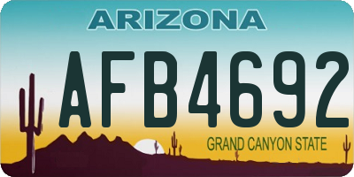 AZ license plate AFB4692