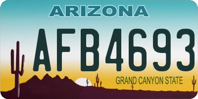 AZ license plate AFB4693