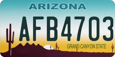 AZ license plate AFB4703