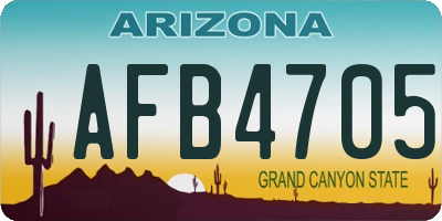 AZ license plate AFB4705