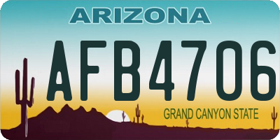 AZ license plate AFB4706