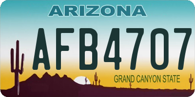 AZ license plate AFB4707