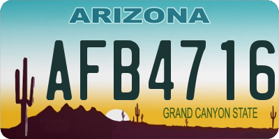 AZ license plate AFB4716