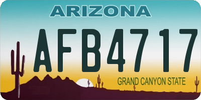 AZ license plate AFB4717