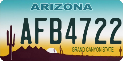 AZ license plate AFB4722