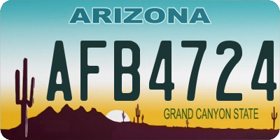AZ license plate AFB4724
