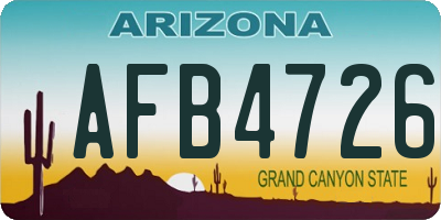 AZ license plate AFB4726