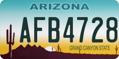 AZ license plate AFB4728
