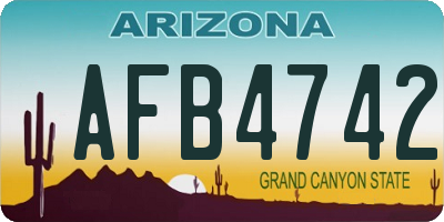 AZ license plate AFB4742
