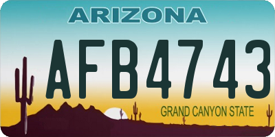 AZ license plate AFB4743