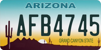 AZ license plate AFB4745