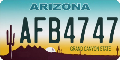 AZ license plate AFB4747