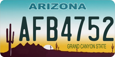 AZ license plate AFB4752