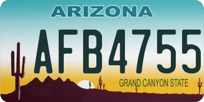 AZ license plate AFB4755