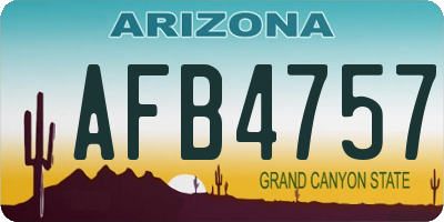 AZ license plate AFB4757